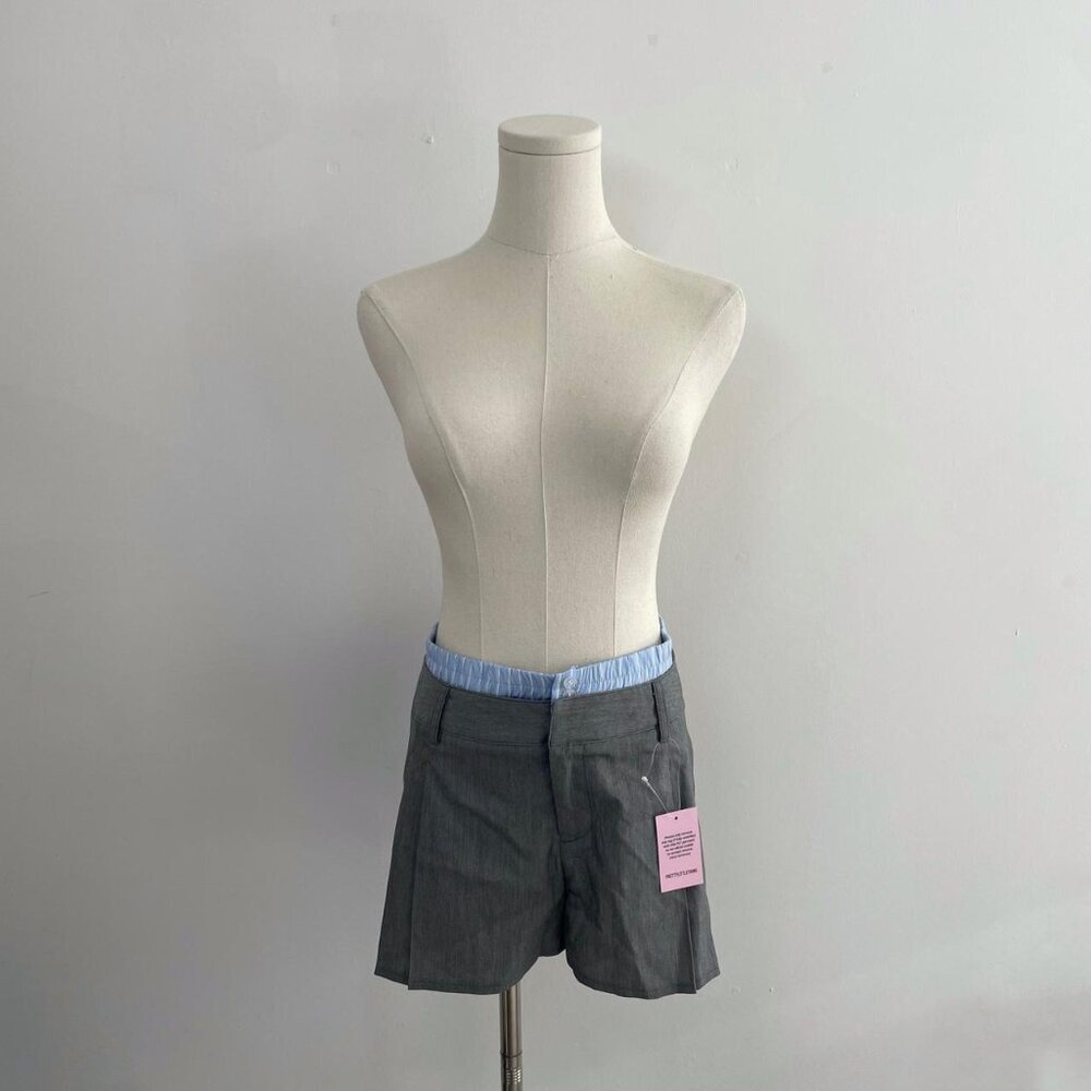 Prettylittlething Grey Woven Stripe Contrast  Lime | Women’s Size Medium